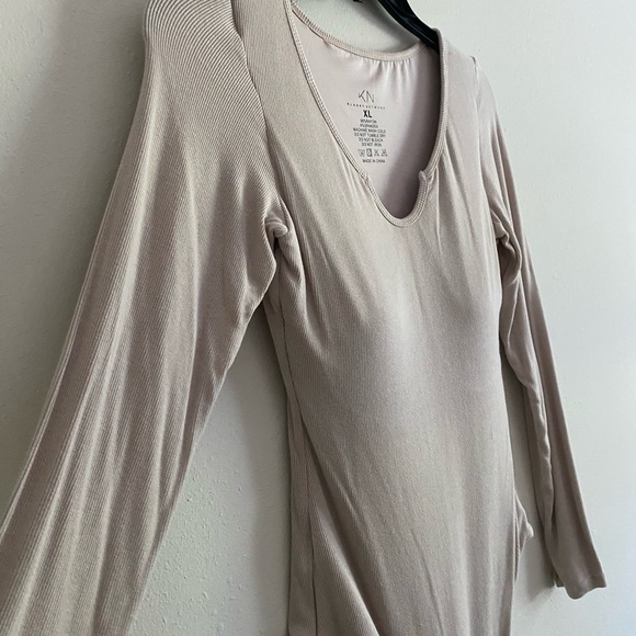 Klassy Network Beige Long Sleeve Bodysuit - Picture 2 of 6